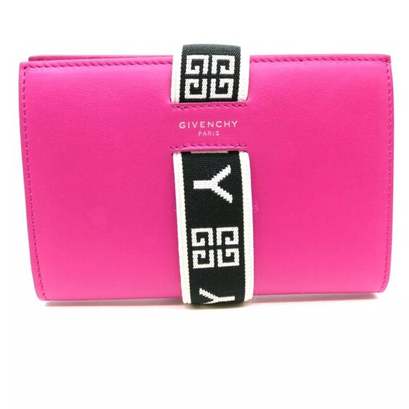 Authentic Givenchy Urban Foldable Wallet Wallet Pink Leather - Picture 1 of 11